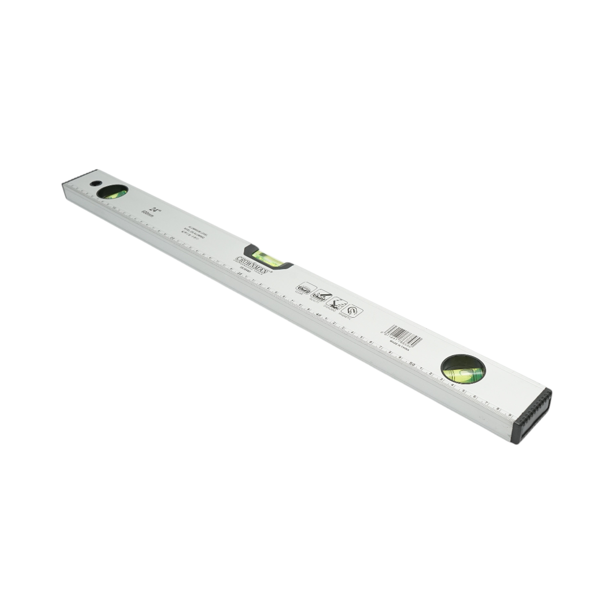 Nivela aluminiu magnetica 600mm, 3 bule de nivel, rigla gradata 0-60cm Crownman – imagine 4