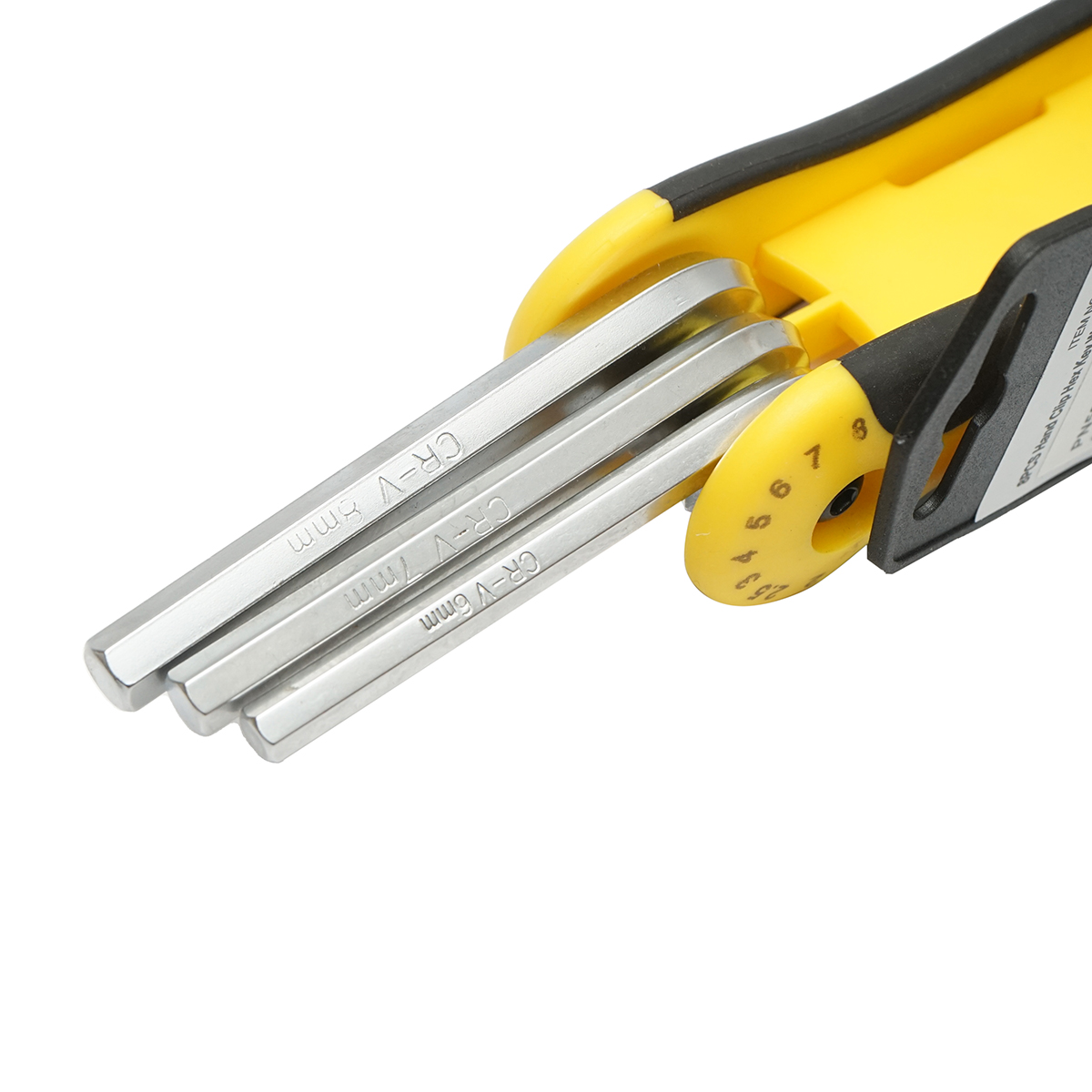 Set 8 chei imbus hexagonale pliabile cu maner tip briceag 2-8mm Cr-V Crownman – imagine 5