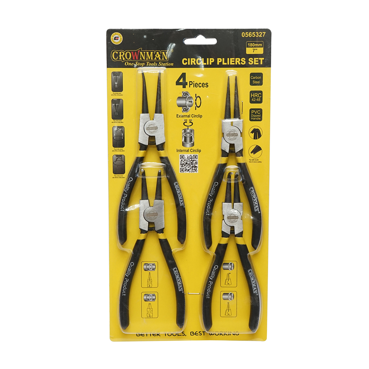 Set clesti sigurante seeger varf curbat interior/exterior, varf drept interior/exterior 180mm Crownman – imagine 4