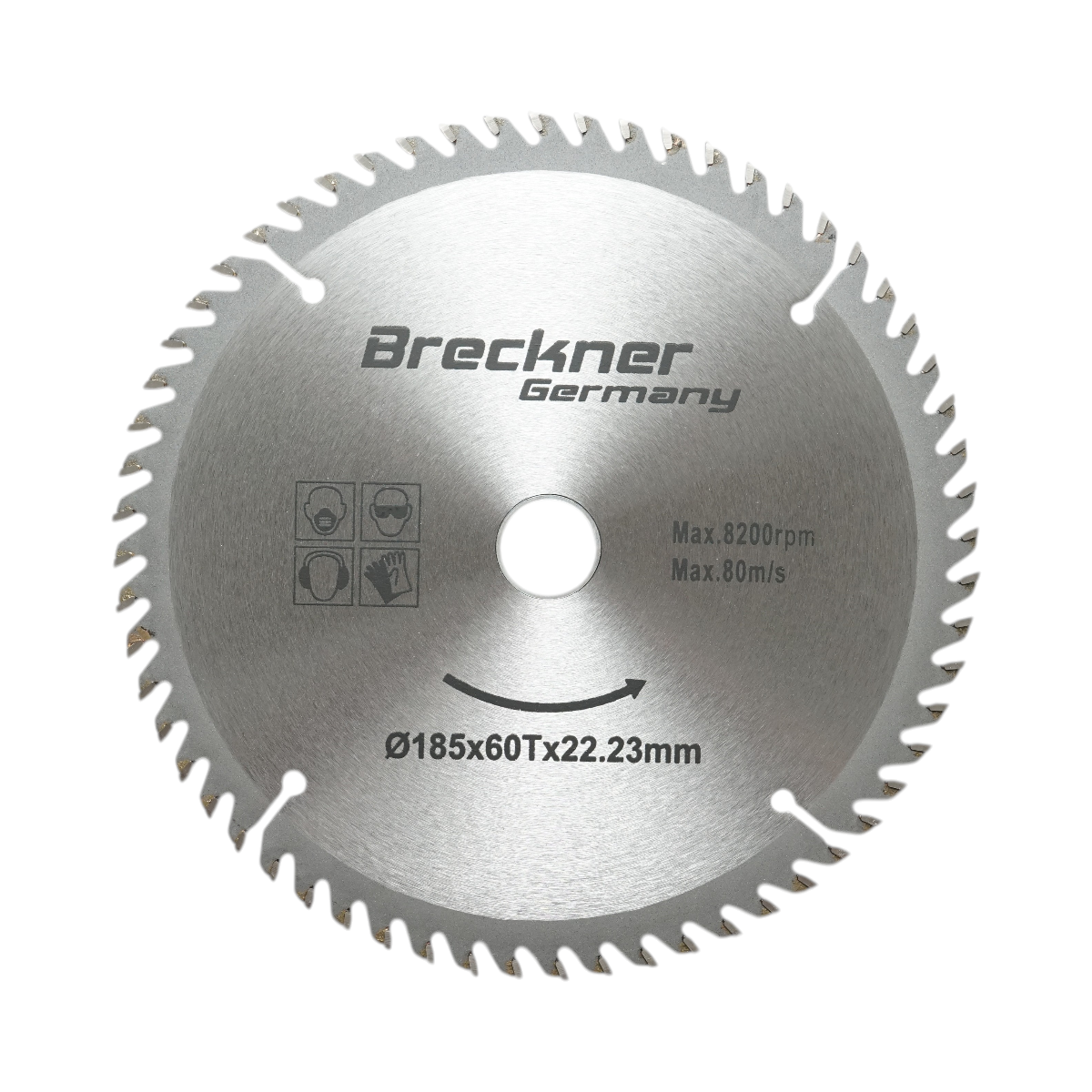 Disc circular vidia pentru lemn 185x22.23mm, 60 dinti, turatie maxima 8200rpm Breckner Germany
