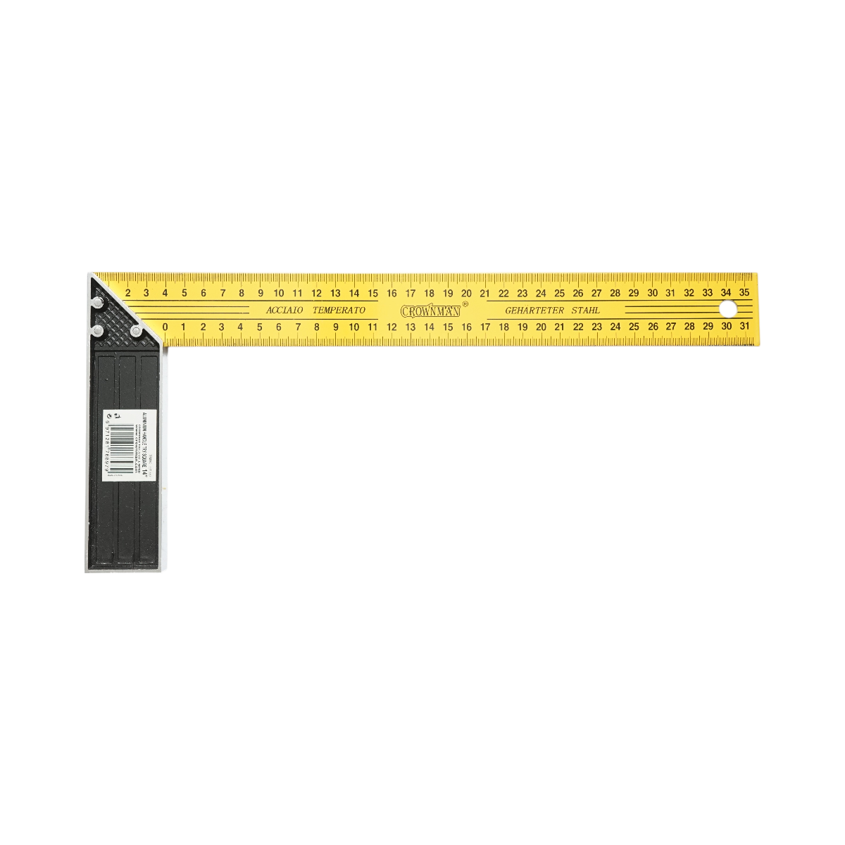 Echer tamplarie profesional 350mm/14 inch, maner aluminiu, rigla otel carbon Crownman