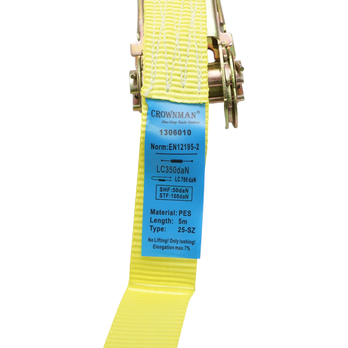 Chinga ancorare marfa 5mx25mm 700Kg (clichet simplu) Crownman – imagine 4