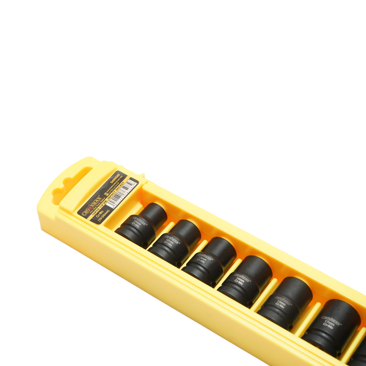 Set 10 chei tubulare de impact 10-24mm, patrat 1/2 inch, material Cr-Mo, standard DIN 3121, industrial Crownman – imagine 4