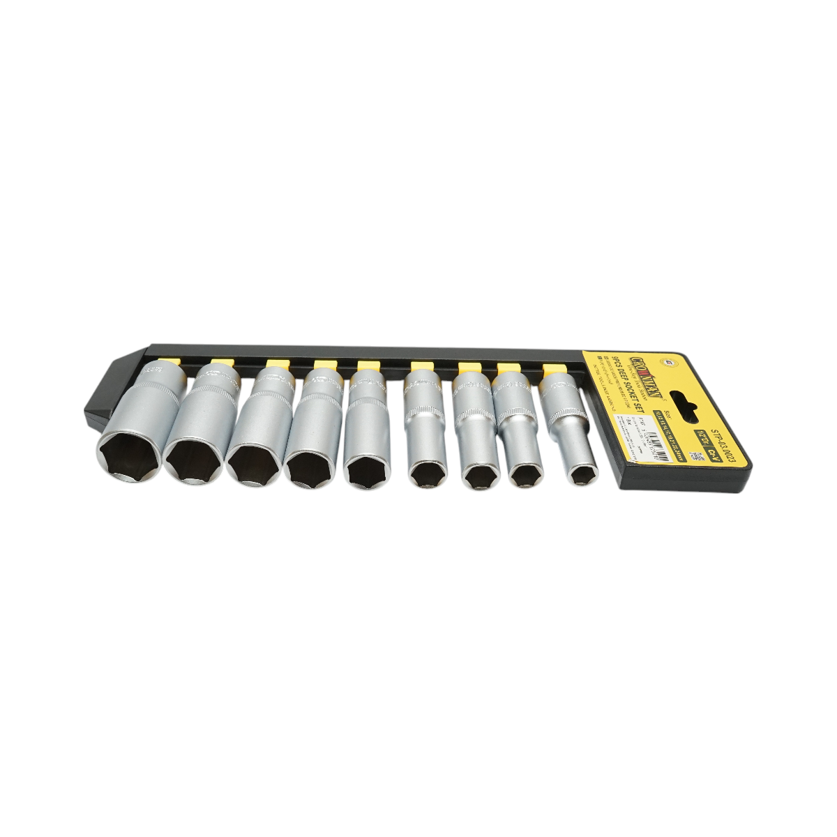 Set 9 chei tubulare lungi 10-24mm, patrat 1/2 inch, material Cr-V 50BV30 Crownman – imagine 2