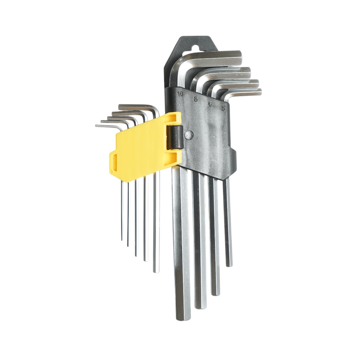 Set 9 chei imbus hexagonale 1.5-10mm cu brat lung profesional Cr-V Crownman – imagine 2