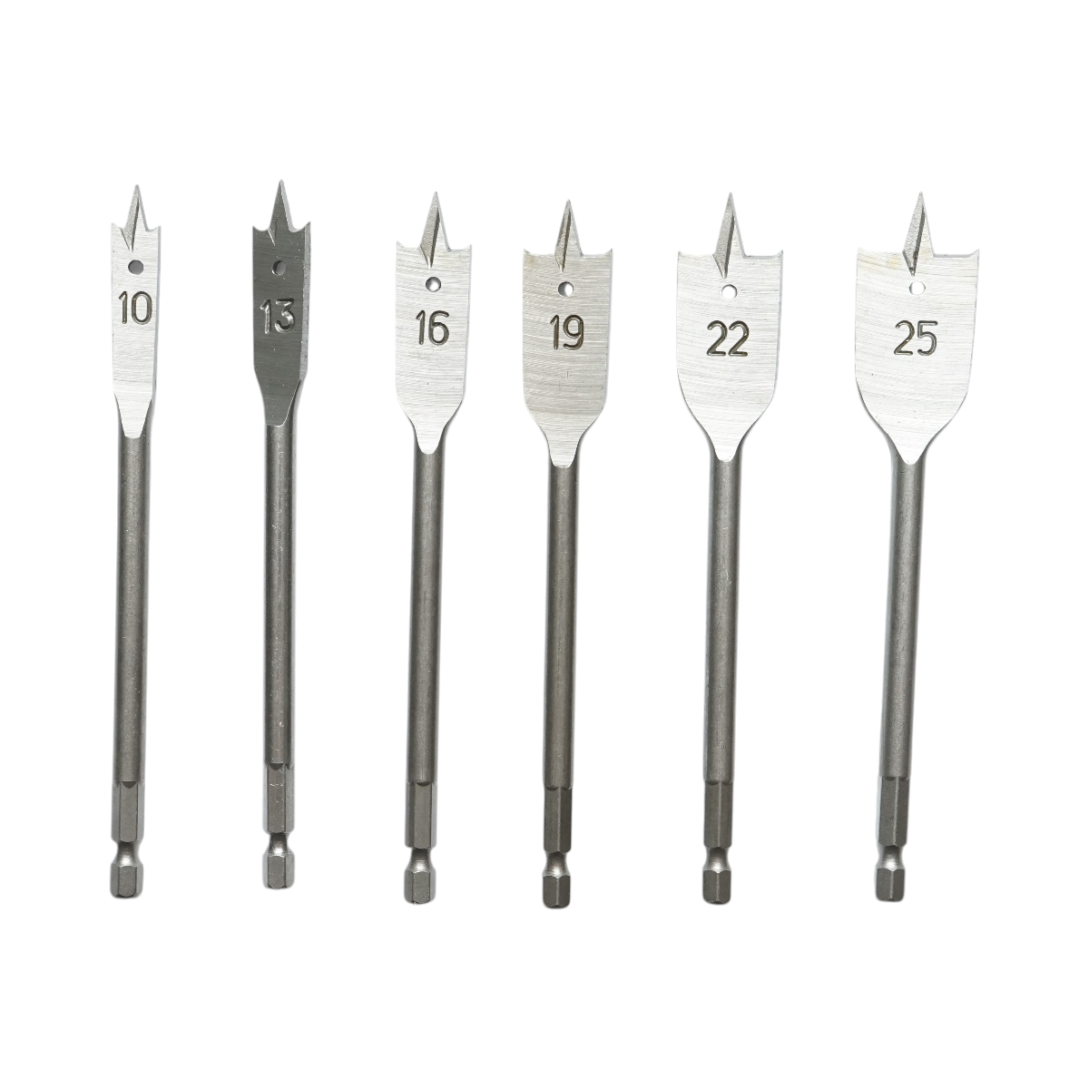 Set burghie lemn plate 10-25mm, coada hexagonala 1/4 inch 6 piese – imagine 3