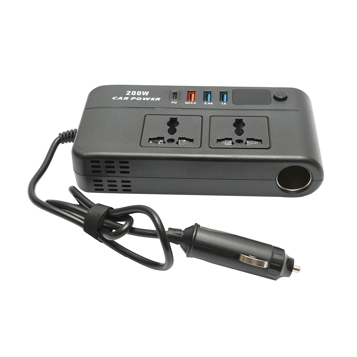 Invertor tensiune 12V-220V 200W, unda sinusoidala modificata, port USB, USB-C, iesire dubla AC – imagine 3