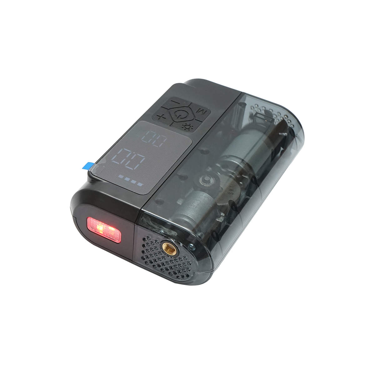 Compresor aer umflat roti smart portabil digital 12V/100W, baterie 3x2000mAh, laterna LED, port USB/USB-C 5V/2A, baterie externa, accesorii incluse – imagine 7