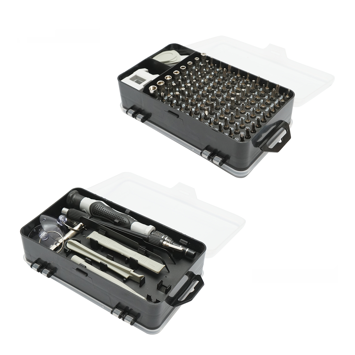 Trusa surubelnite de precizie biti, torx, cruce, hexagonal pentru electronice 120 piese