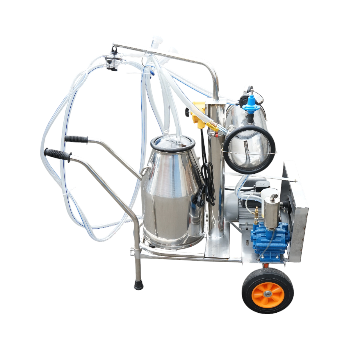 Aparat de muls oi 1 post 750W, 220V bidon inox 25L, grup de muls cu 2 mansoane, presiune vid 40-50 kPa, pulsatii 60-80 cpm – imagine 5