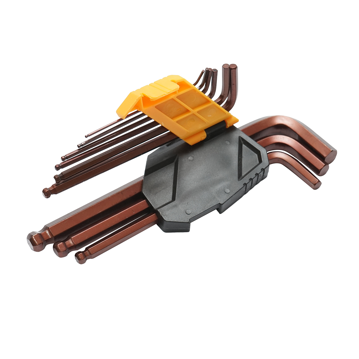 Set 9 chei imbus hexagonale T10-T50 (1.5-10mm) din otel tratat termic cu brat lung si cap sferic – imagine 3