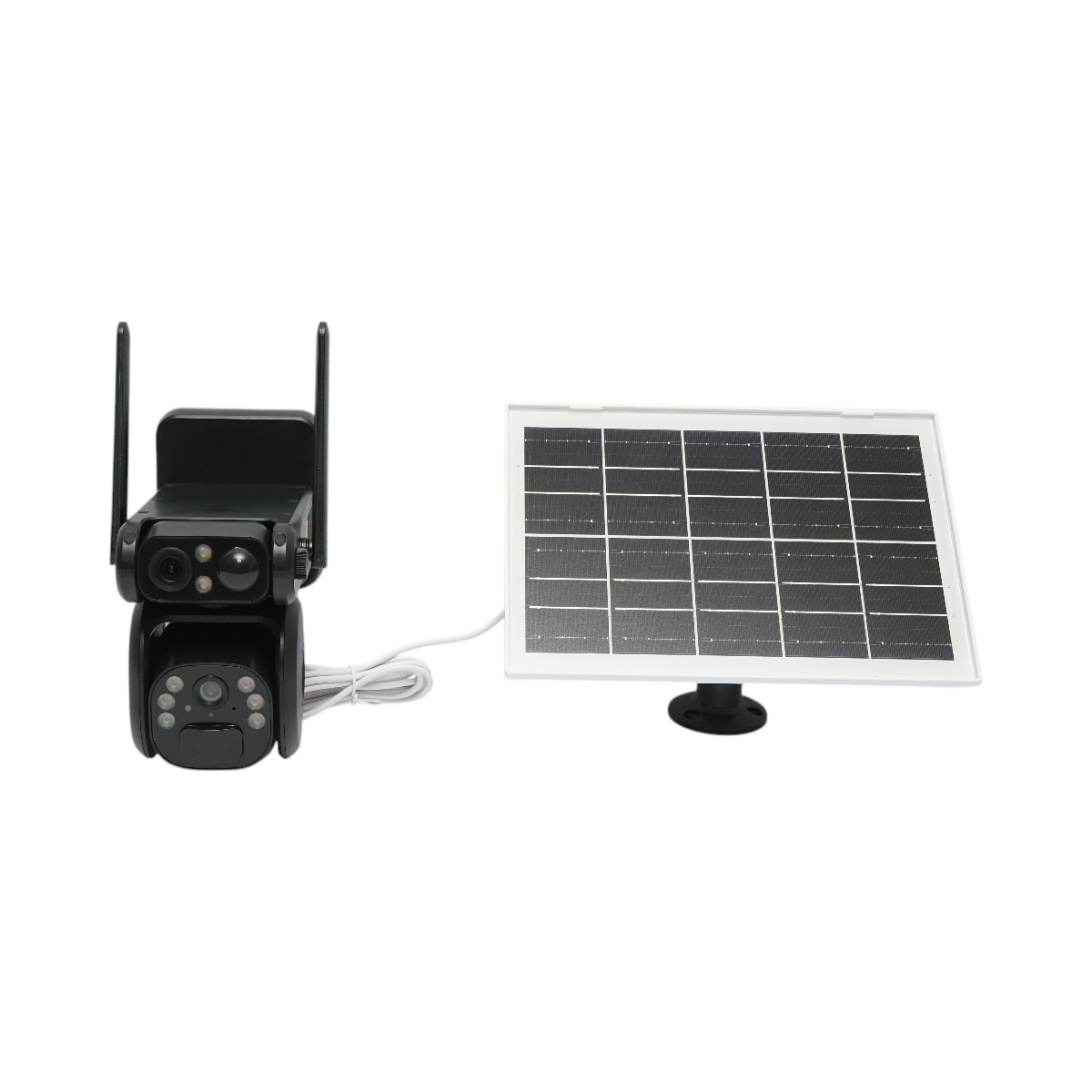 Camera supraveghere cu lentila duala 6MP, 4G cu panou solar, baterie 9000 mAh, PTZ control, senzor miscare, detectie umana PIR, night vision si aplicatie Ubox