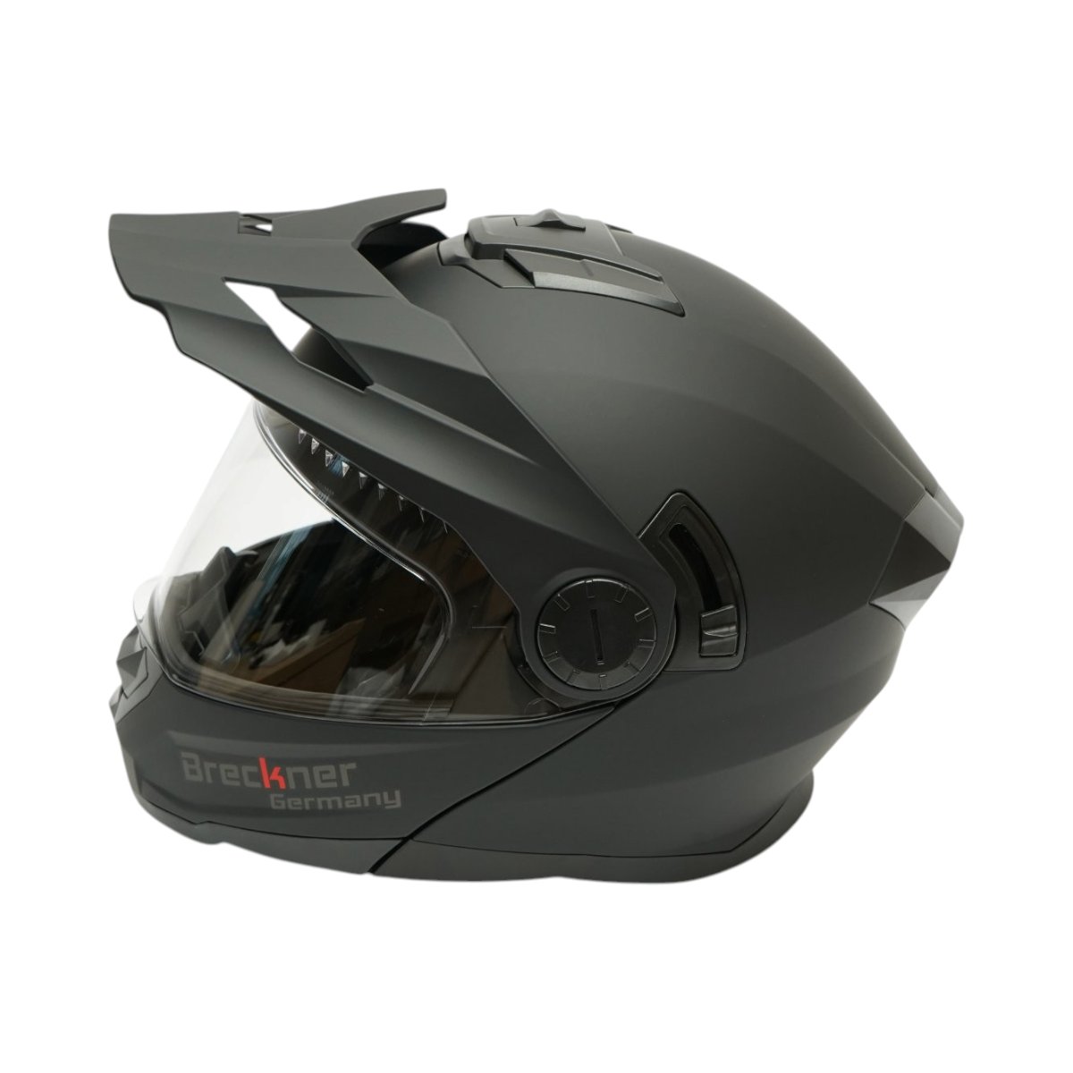 Casca motocross integrala negru mat cu viziera transparenta si ochelari de soare, marimea L Lion Matt Black Breckner Germany – imagine 2