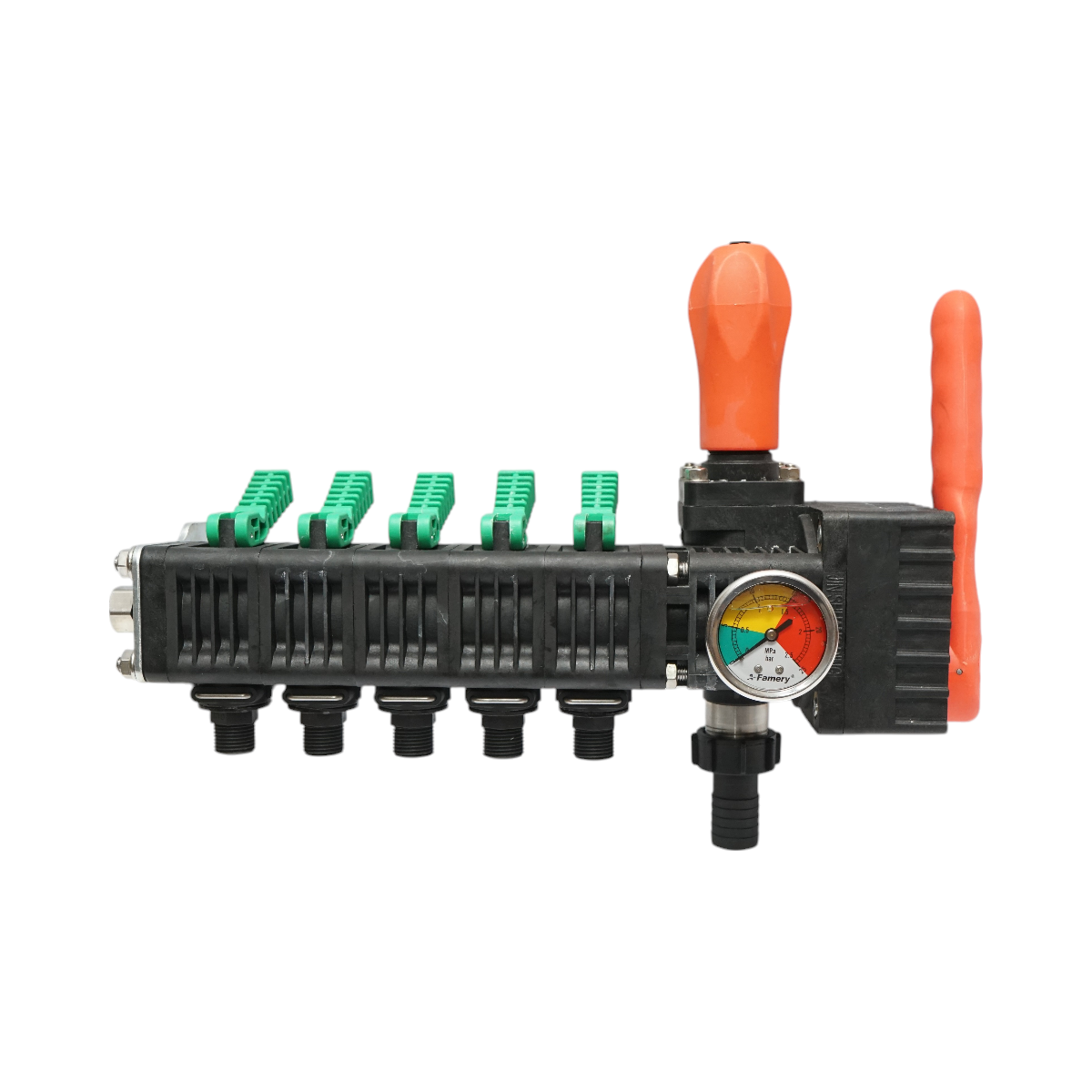 Distribuitor erbicidator cu 5 cai, manometru cu glicerina 25 bar
