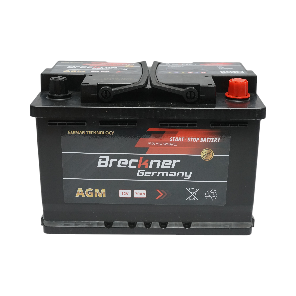 Baterie auto AGM start-stop 12V, 70Ah, 760A la pornire 275x175x195mm Breckner Germany