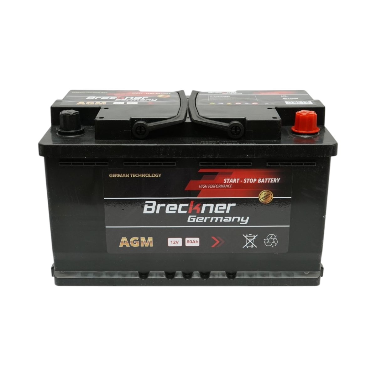 Baterie auto AGM start-stop 12V, 80Ah, 950A la pornire 315x175x195mm Breckner Germany