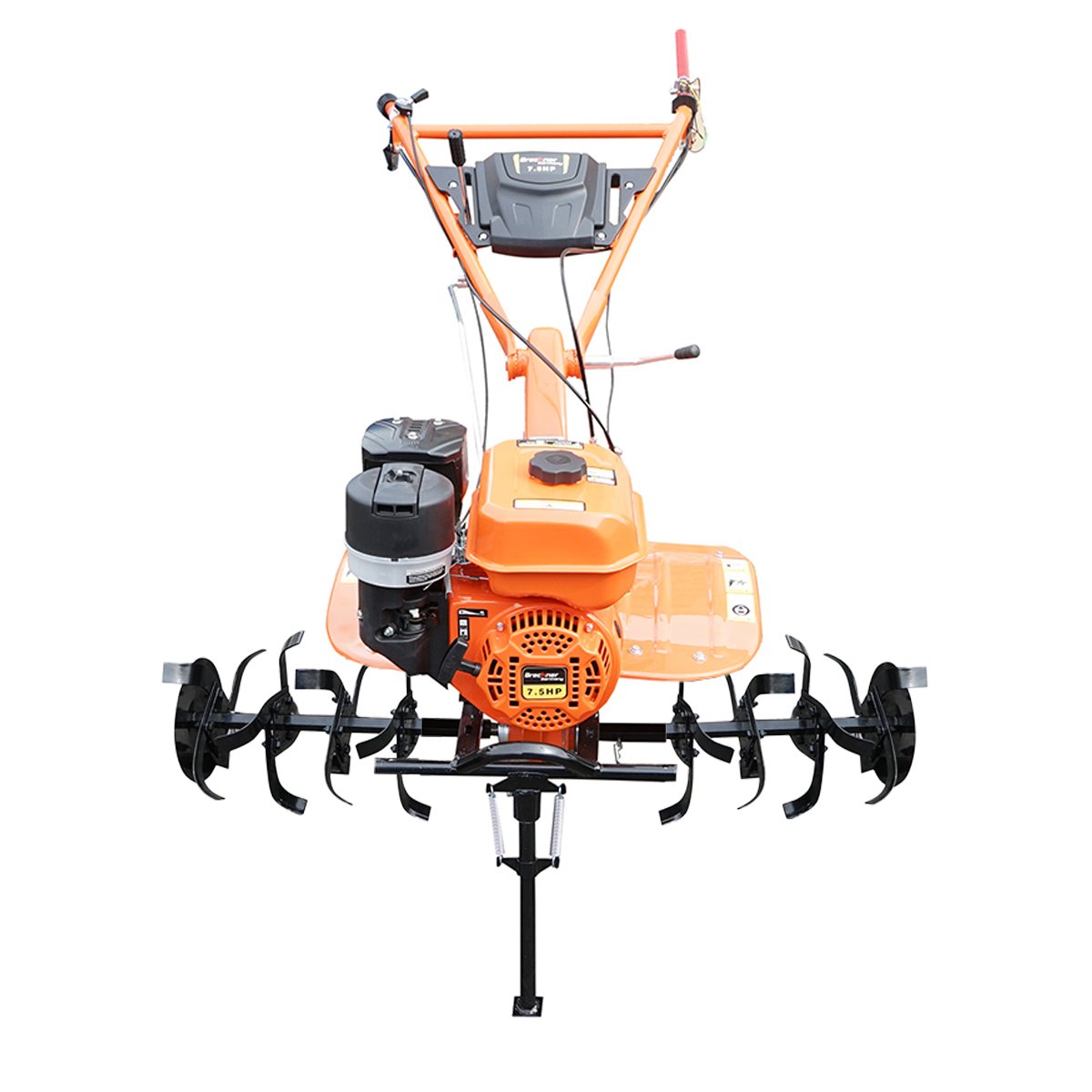Motocultor 7.5CP cu freza 100cm, motor benzina 4 timpi 212cc OHV, viteze 2+1, transmisie pinioane, roti 4.00-8 Breckner Germany