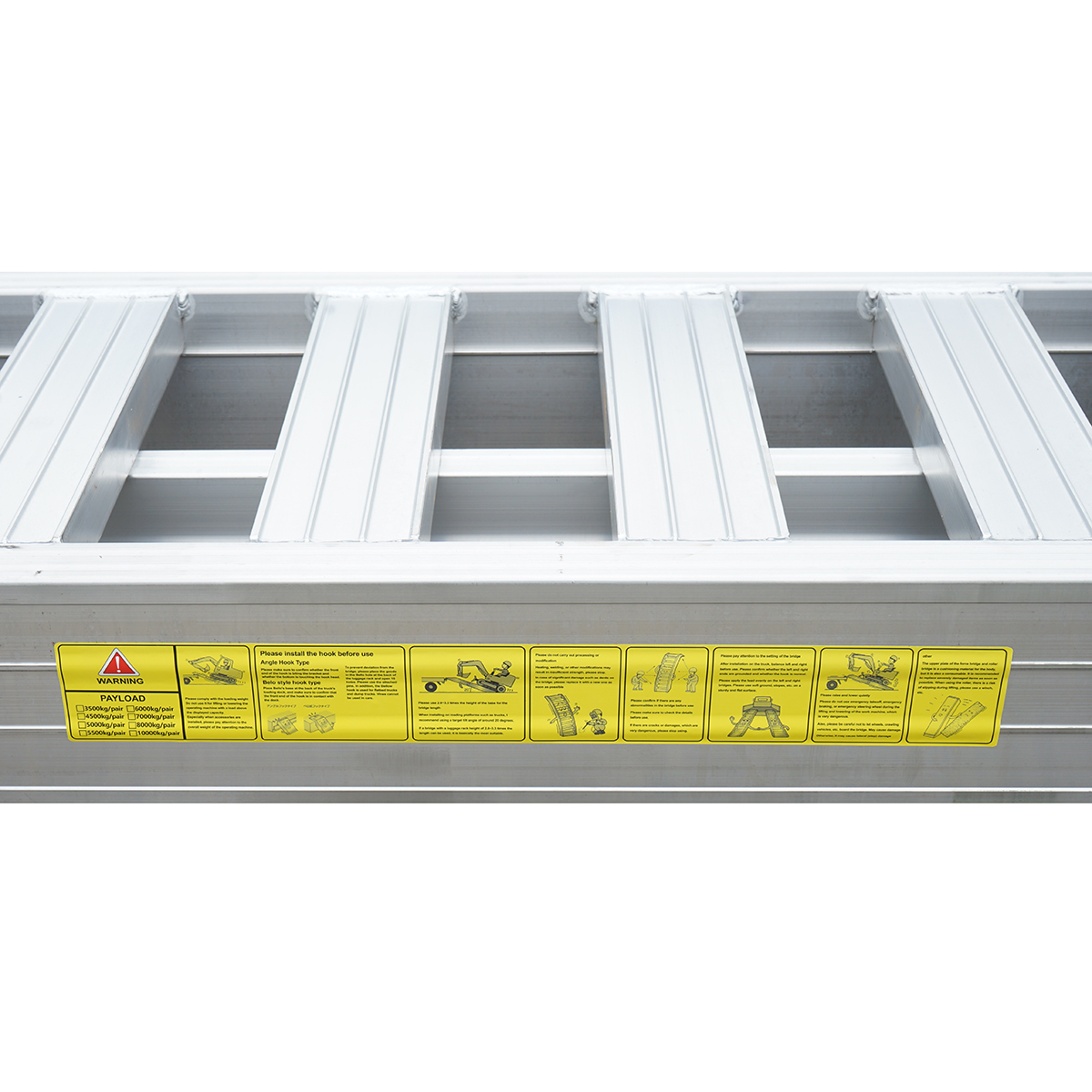 Set rampe aluminiu 8T pentru incarcare/descarcare 450x50x15cm – imagine 9