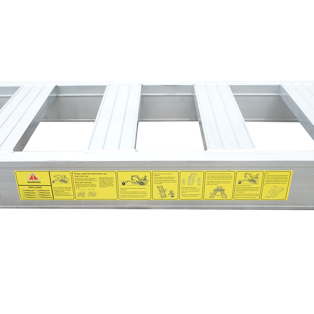 Set rampe pliabile aluminiu 1T pentru incarcare/descarcare 250x60x10.5cm – imagine 8
