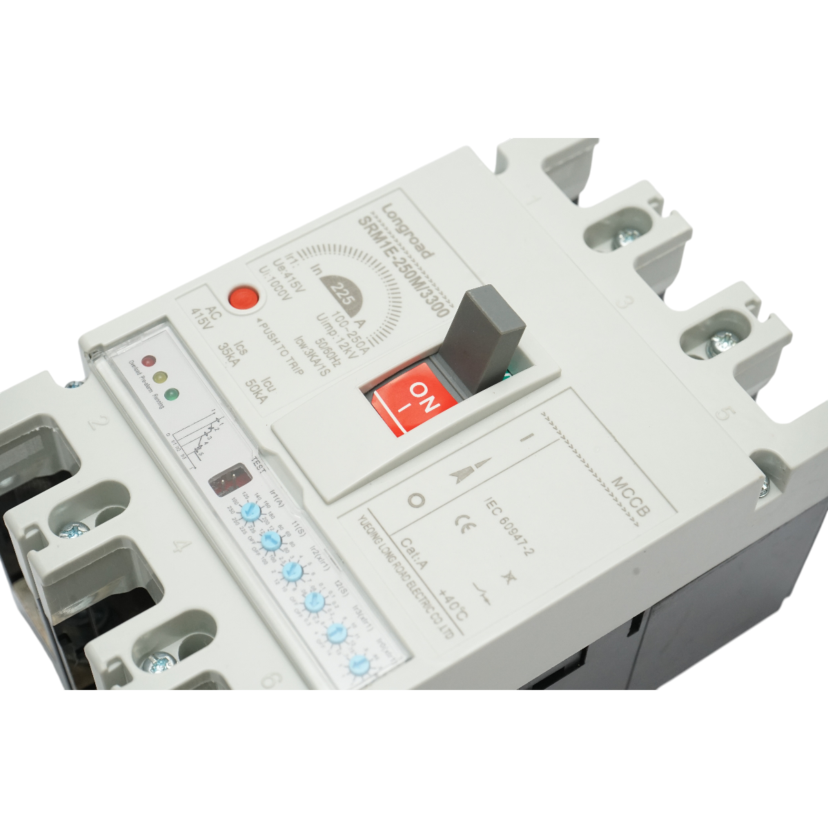 Intrerupator automat de putere MCCB 3P 415V AC, 225A, 50kA, reglabil 100-250A, SRM1E-250M/3300 Longroad – imagine 5