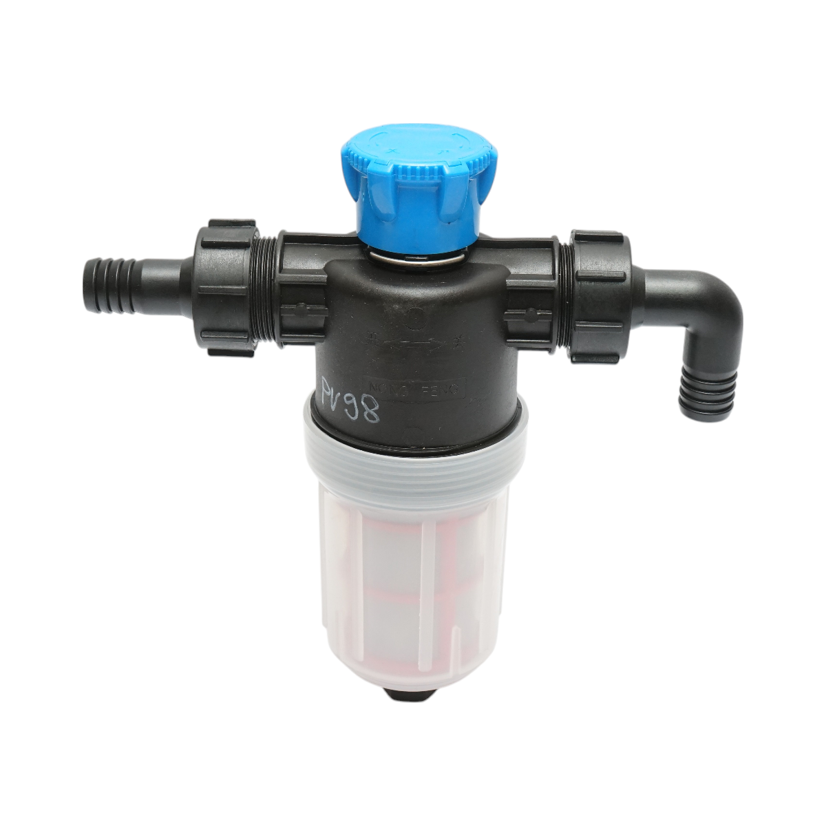 Filtru erbicidator transparent cu 2 site si valva autocuratare, racord 25mm