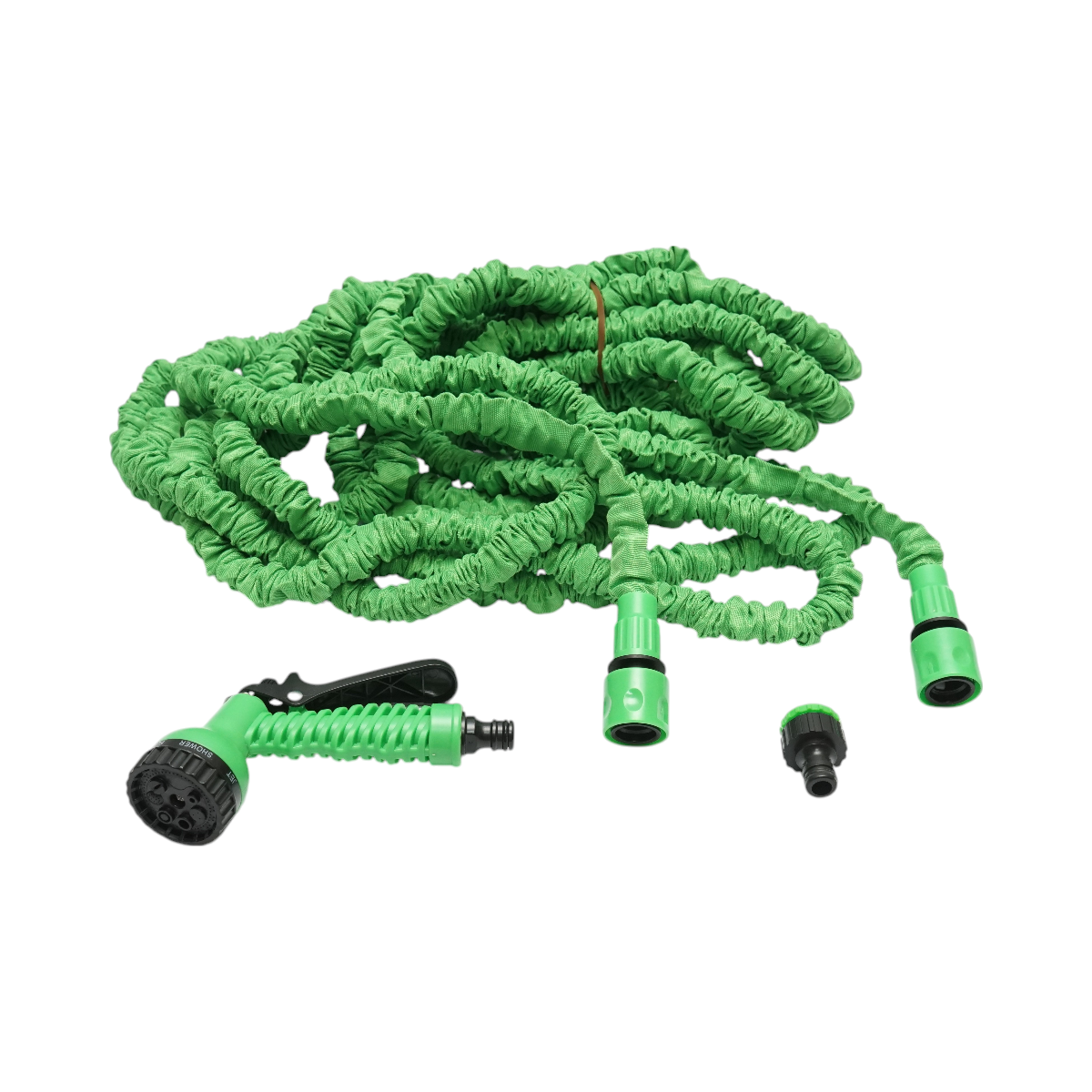 Furtun gradina extensibil latex 10-30m cu pistol reglabil 7 moduri, adaptor 3/4, cupla rapida 1/2