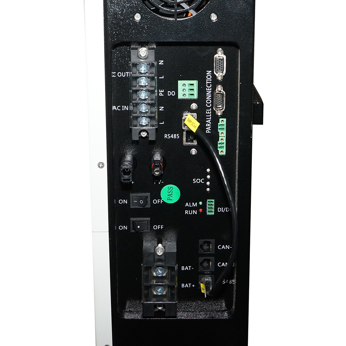 Sistem solar All-in-One cu invertor hibrid 5kW ON/OFF GRID monofazic, baterie integrata Li-ion 10.24kWh LiFePO4 51.2V 200Ah IP54 PNG Solar – imagine 6