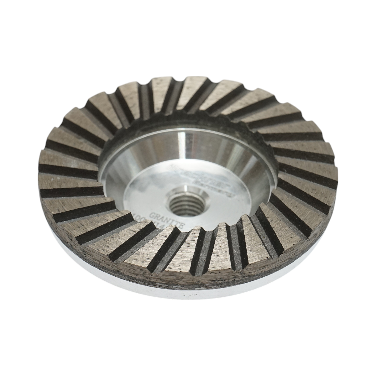 Disc diamantat turbo segmentat tip cupa 100mm, filet M14, grosier din aluminiu pentru slefuire granit Breckner Germany – imagine 3
