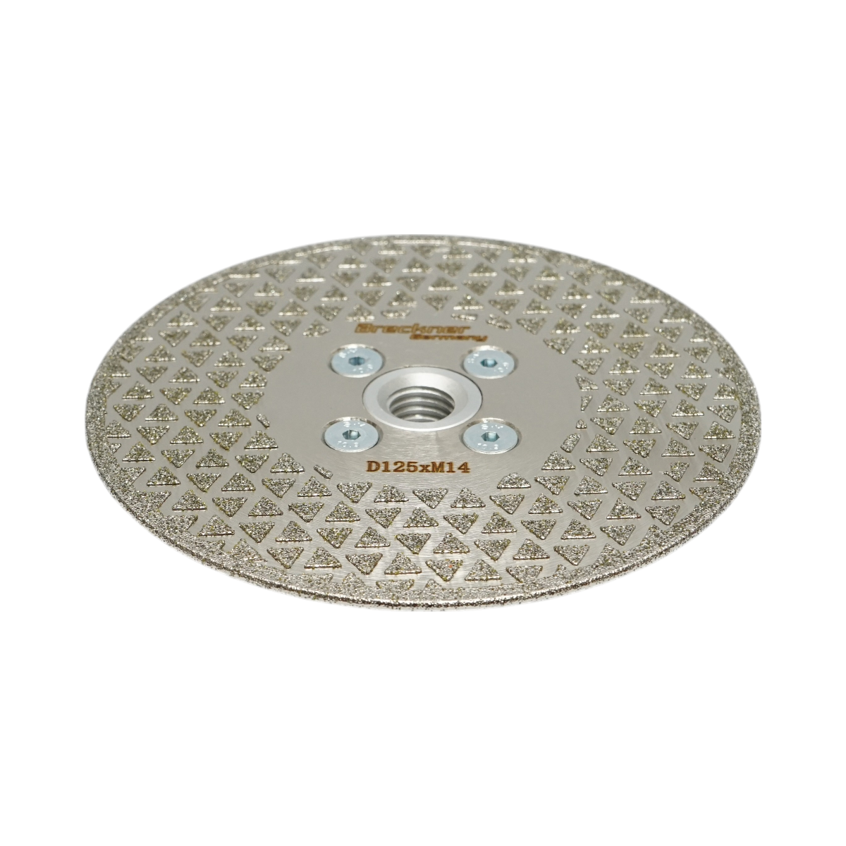 Disc diamantat electroplacat 125mm, filet M14 pentru taiere/slefuire marmura, fibra sticla, rasina, ceramica dura Breckner Germany – imagine 3