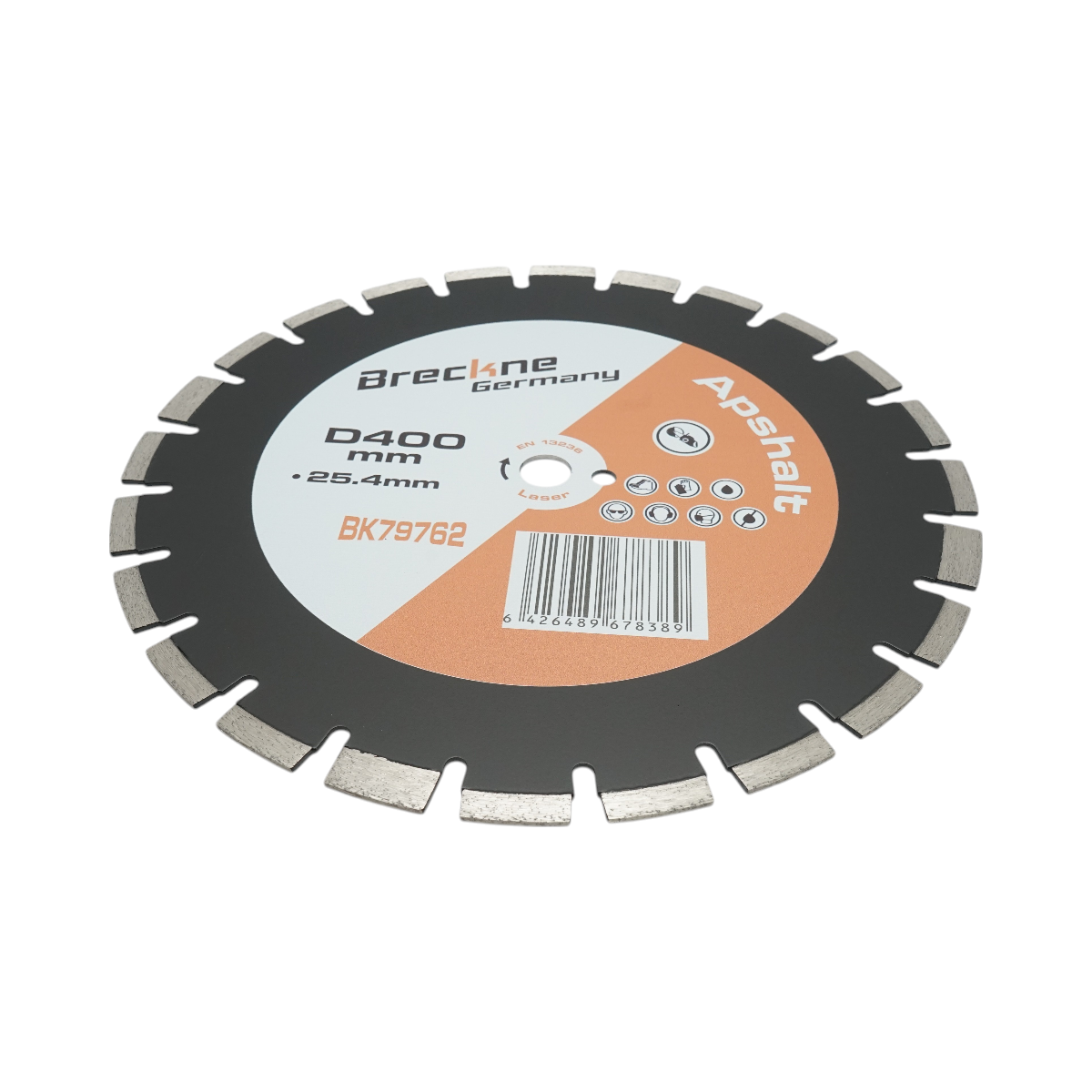 Disc diamantat segmentat 400x25.4mm, segment 12mm pentru asfalt-beton, caramida, sapa Breckner Germany – imagine 3