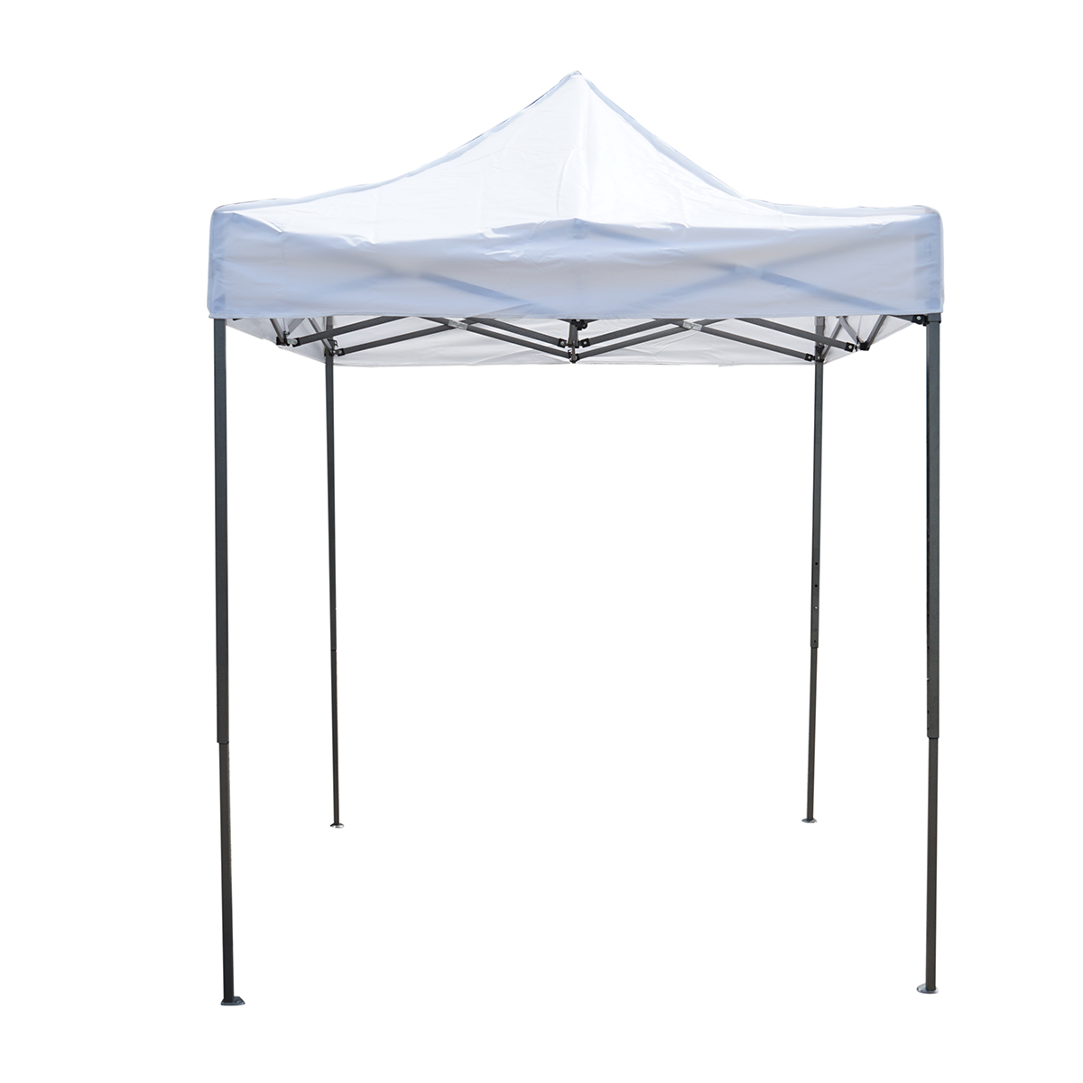 Cort pavilion pliabil 2x2m alb impermeabil, inaltime reglabila, cadru metalic Breckner Germany – imagine 2
