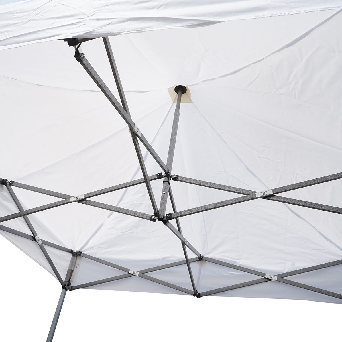 Cort pavilion pliabil 2x2m alb impermeabil, inaltime reglabila, cadru metalic Breckner Germany – imagine 5