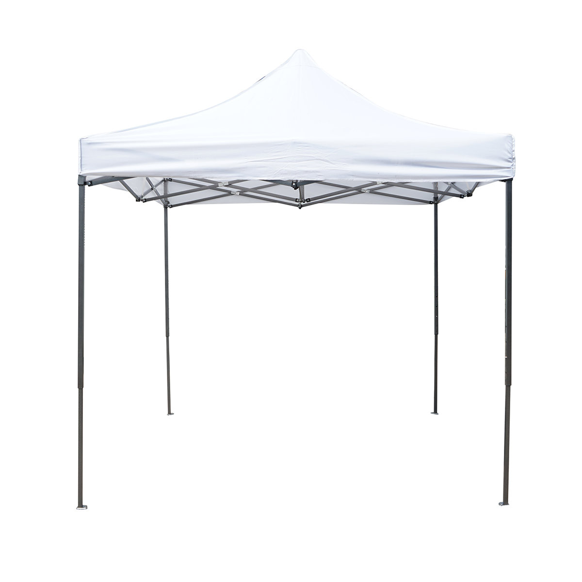 Cort pavilion pliabil 2.5x2.5m alb impermeabil, inaltime reglabila, cadru metalic Breckner Germany – imagine 2