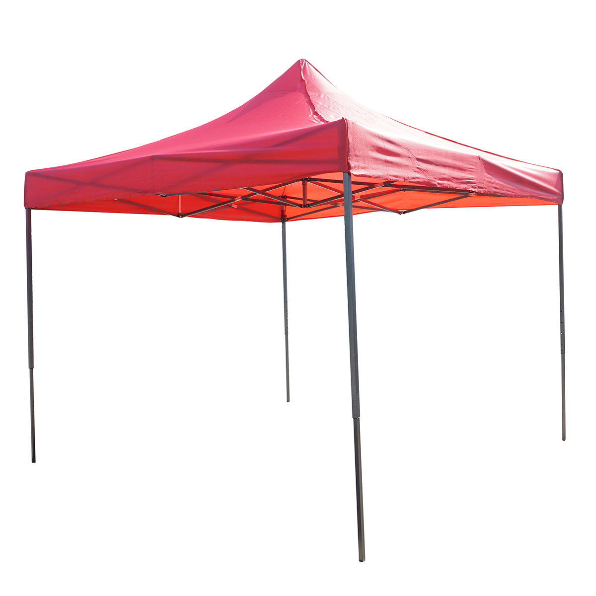 Cort pavilion pliabil 3x3m rosu impermeabil, inaltime reglabila, cadru metalic Breckner Germany – imagine 3