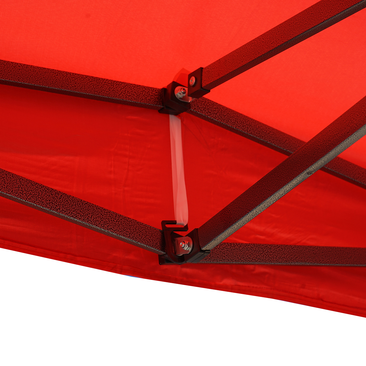 Cort pavilion pliabil 3x3m rosu impermeabil, inaltime reglabila, cadru metalic Breckner Germany – imagine 6