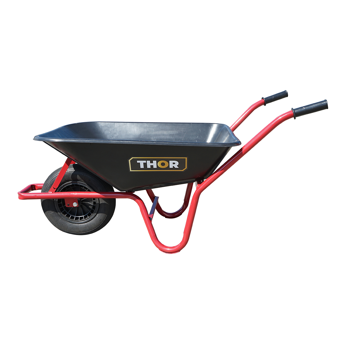 Roaba cuva plastic 80L cu roata pneumatica 400/8 si cadru metalic THOR – imagine 2