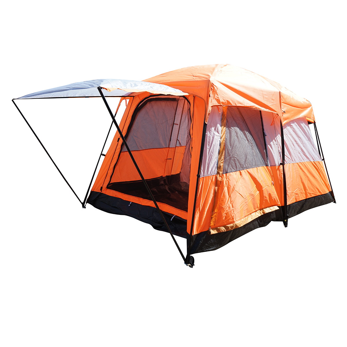 Cort camping 2-4 persoane cu terasa, impermeabil, protectie UV si plasa anti-insecte 330x210x180cm