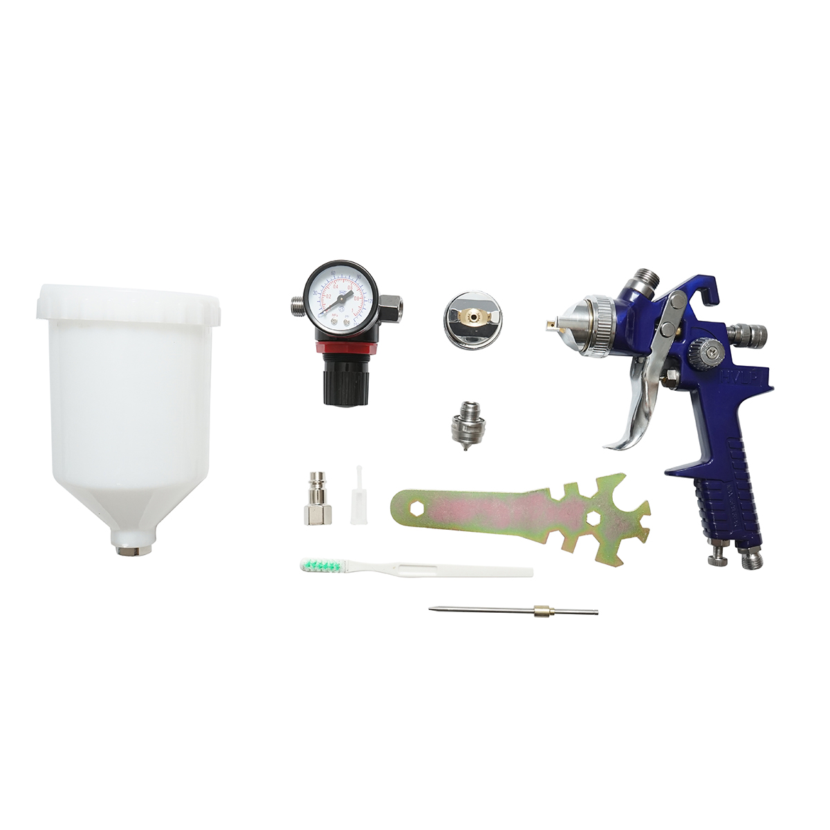 Set pistol de vopsit 600ml cu regulator presiune aer, duza 1.4/1.7mm HVLP, presiune max. 3.1 bar – imagine 2