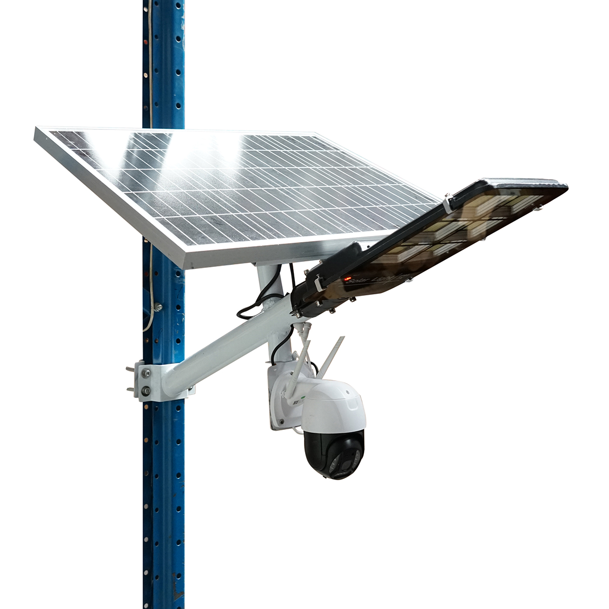 Lampa stradala LED 300W cu panou solar 60W, camera supraveghere 4G si baterie 16000mAh Breckner Germany – imagine 2