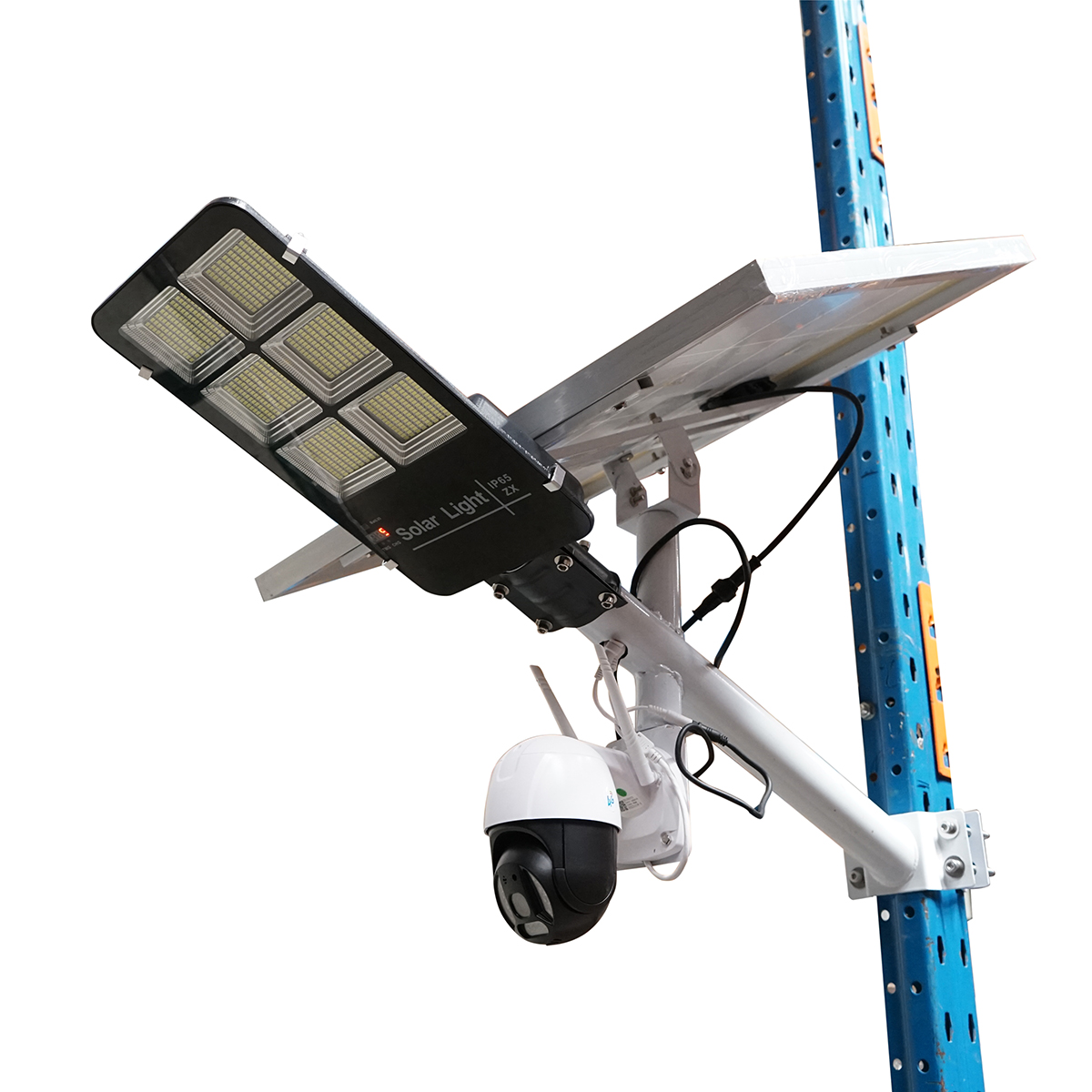 Lampa stradala LED 300W cu panou solar 60W, camera supraveghere 4G si baterie 16000mAh Breckner Germany – imagine 3