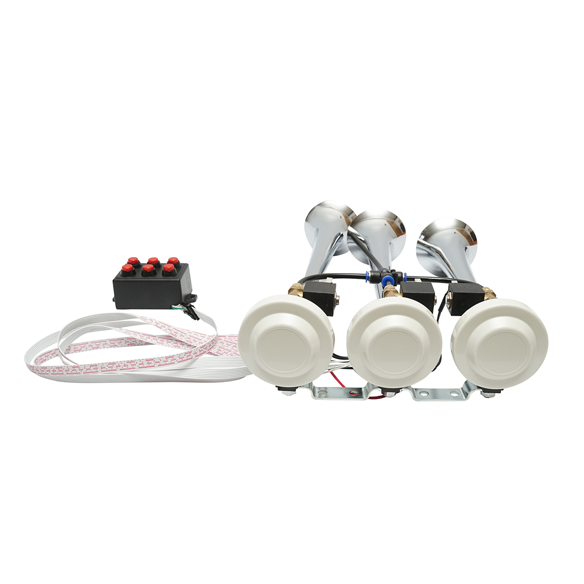 Claxon 3 trompete 24V cu 6 melodii pentru compresor de aer – imagine 2