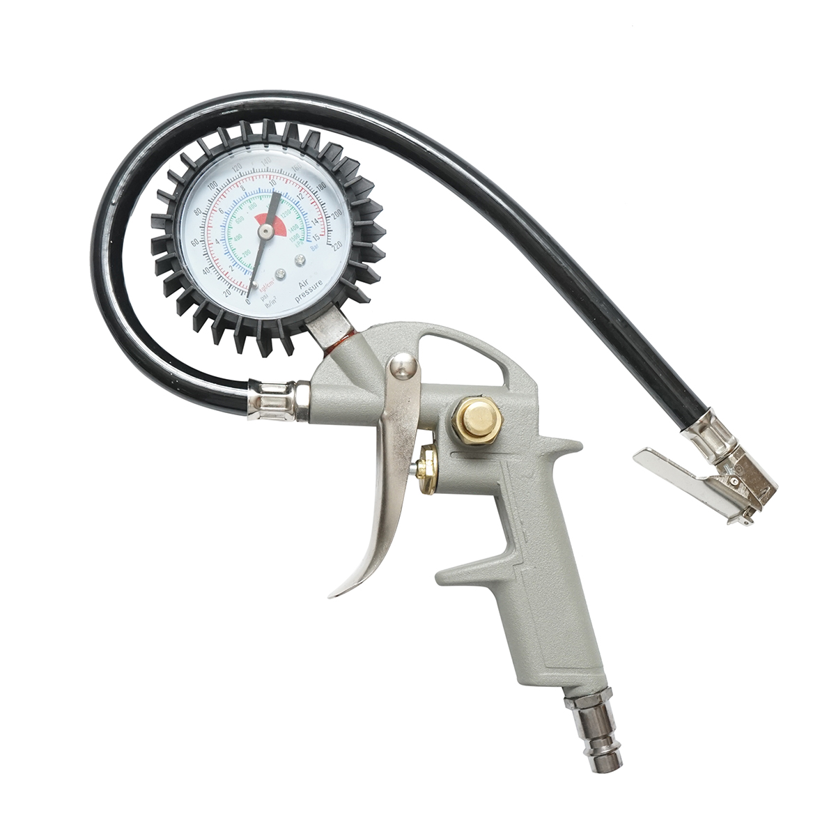 Pistol umflat roti profesional cu furtun 360mm si manometru mecanic 0-15 bar