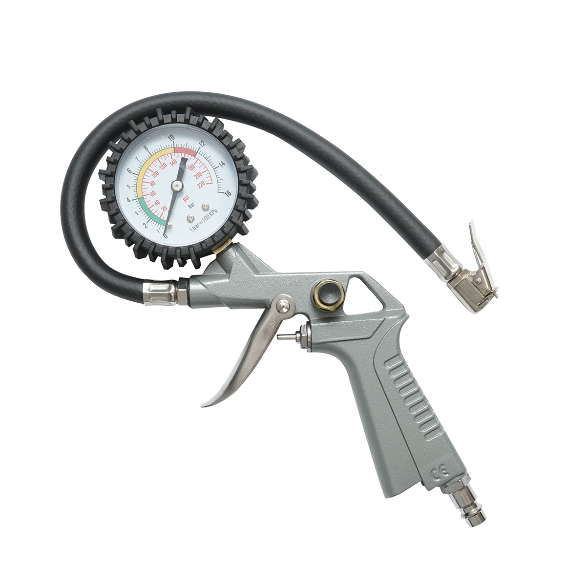 Pistol umflat roti profesional cu furtun 340mm si manometru mecanic 0-16 bar