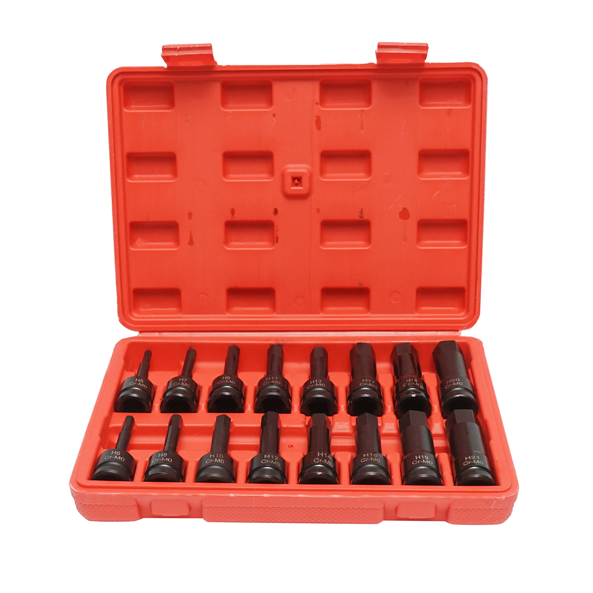 Trusa chei tubulare de impact imbus hexagonale H5-H21, patrat 1/2 inch Cr-Mo 16 piese