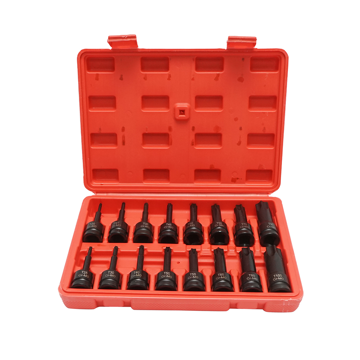 Trusa chei tubulare de impact biti torx T20-T100, patrat 1/2 inch 16 piese