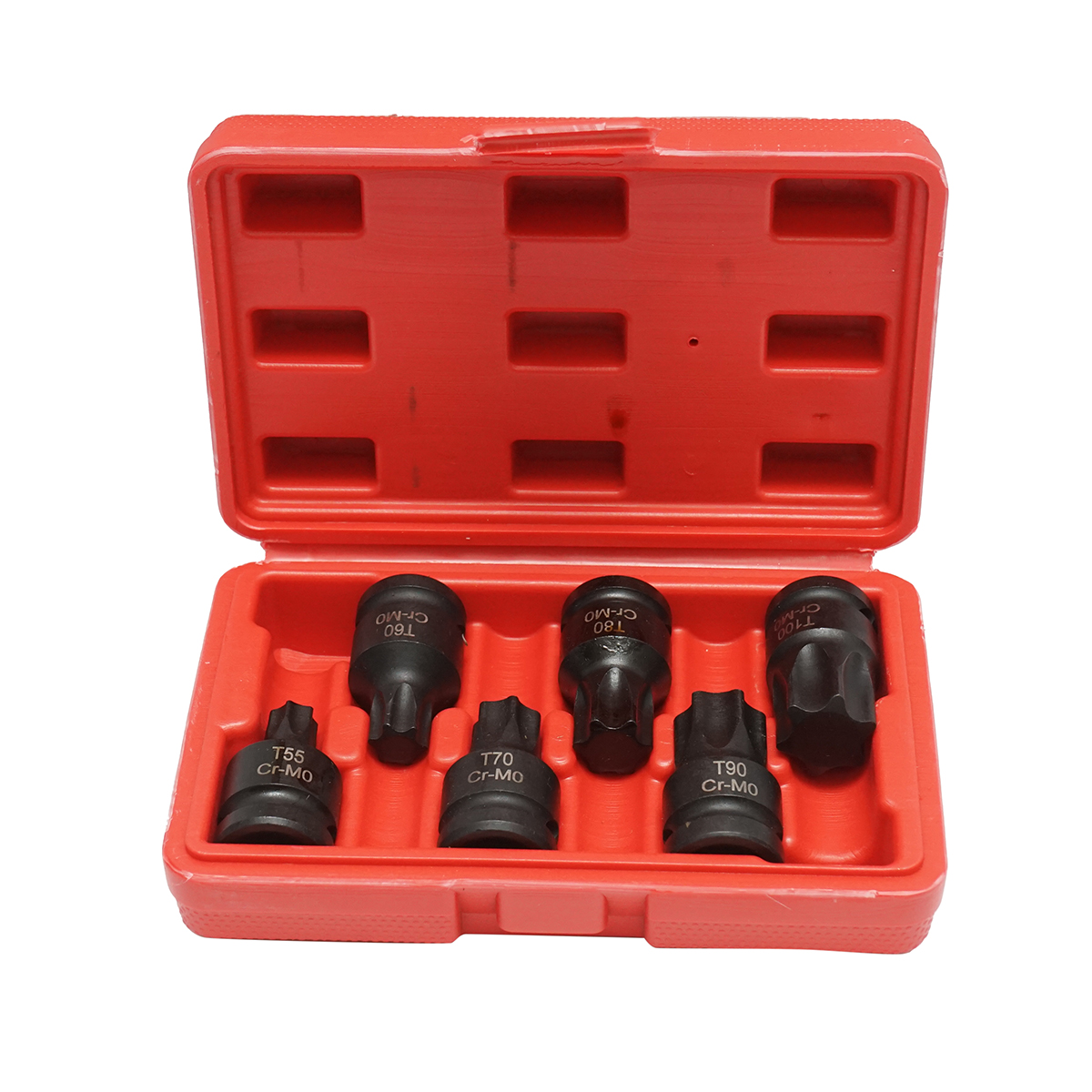 Trusa chei tubulare de impact biti torx T55-T100, patrat 1/2 inch 6 piese
