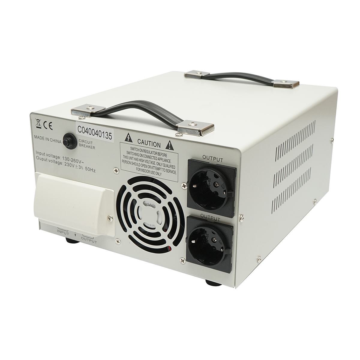 Stabilizator automat de tensiune 5200VA cu servomotor monofazat, 2 prize schuko 230V, afisaj LCD Breckner Germany – imagine 3