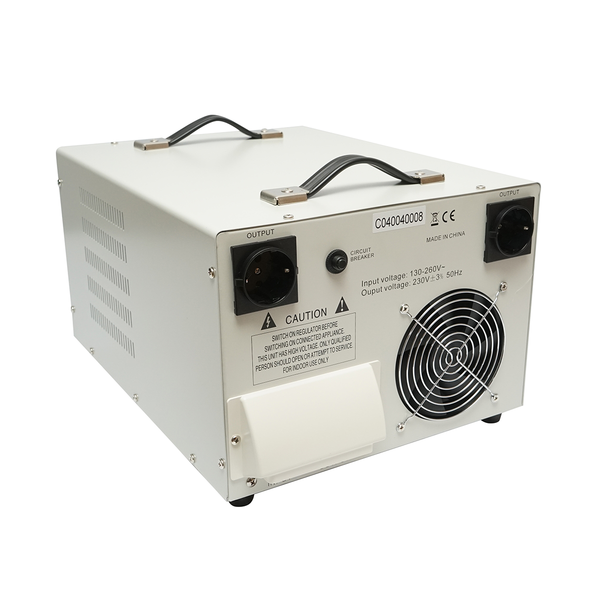 Stabilizator automat de tensiune 10.5KVA cu servomotor monofazat, 2 prize schuko 230V, afisaj LCD Breckner Germany – imagine 3