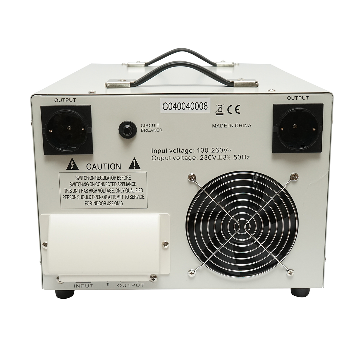 Stabilizator automat de tensiune 10.5KVA cu servomotor monofazat, 2 prize schuko 230V, afisaj LCD Breckner Germany – imagine 4