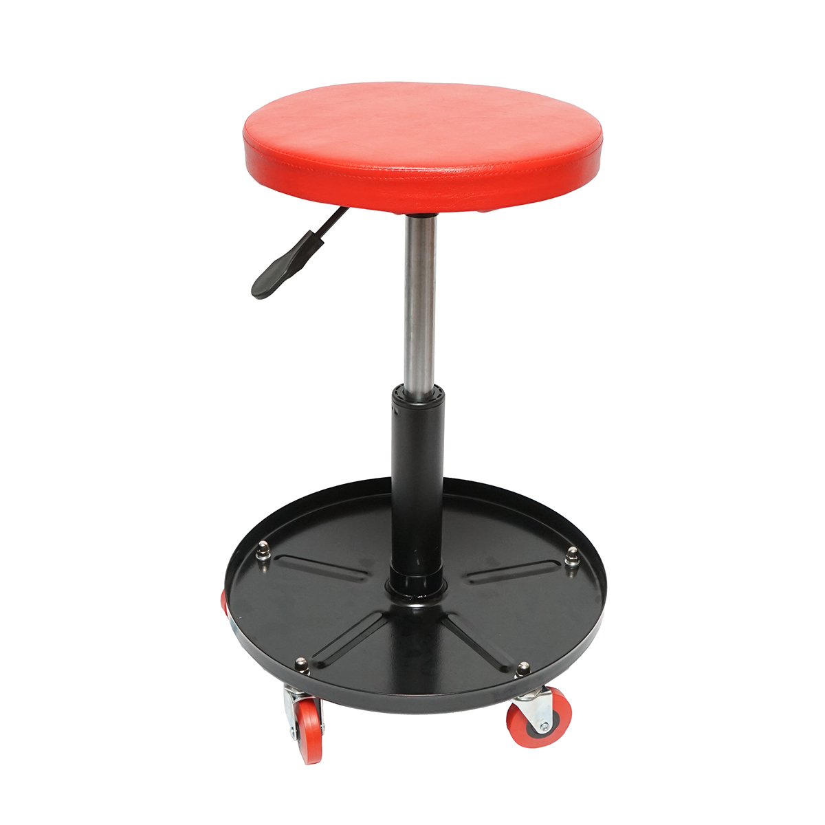 Scaun mobil rotund atelier mecanic auto reglabil pe inaltime cu tava scule Breckner Germany